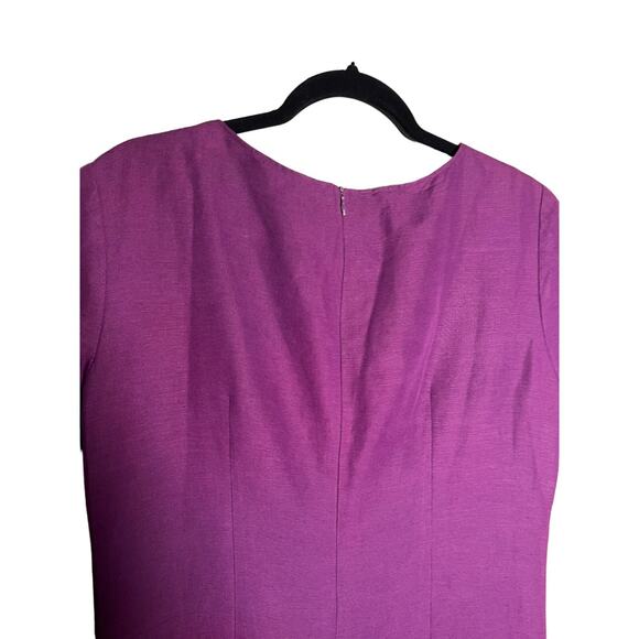 EVAN PICONE Womens Size 8 Purple Sheath Dress Short Sleeve Linen Blend - Picture 7 of 7